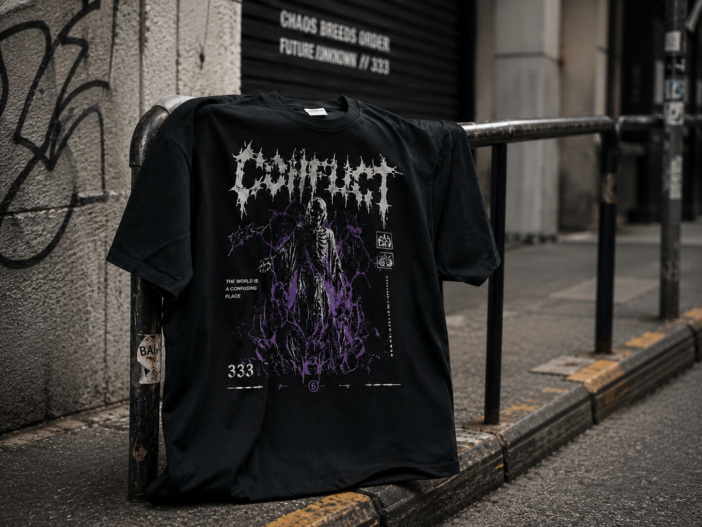 Camiseta Conflict — foto amateur sobre la cama